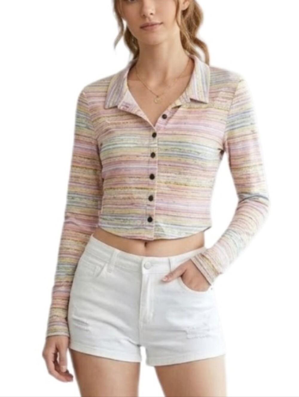 Rue21 Midriff Cardigan Multicolor Pink Size L